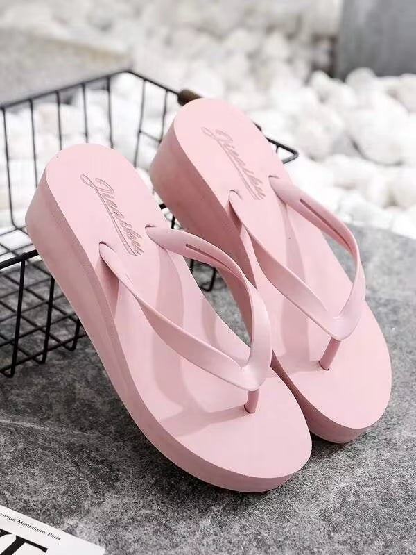 Simple Style Eva Beach Flip Flops For Women, With Tpr Anti-Slip Sole
